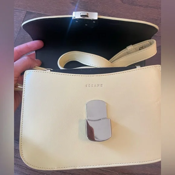 Sezane Mini Milo Classic Pastel Bag. Butter Yellow color - Picture 4 of 12